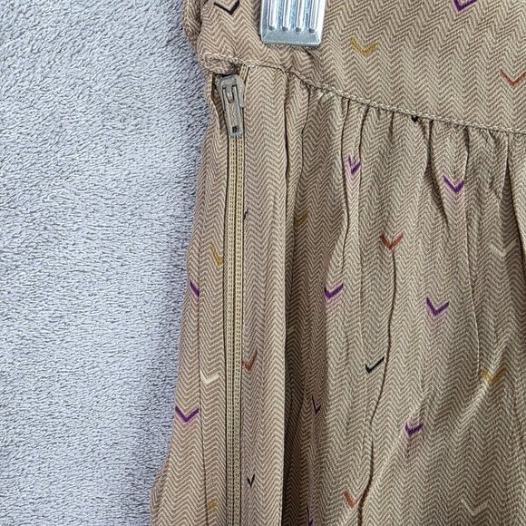 Womens Vintage Chinoise By Lolita Vital Silk Blouse & Skirt Set Taupe Subtle 12 - Picture 9 of 13